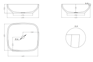 Накладная раковина Salini Gloria 08 S-Stone 1102208MRF 50см RAL полностью